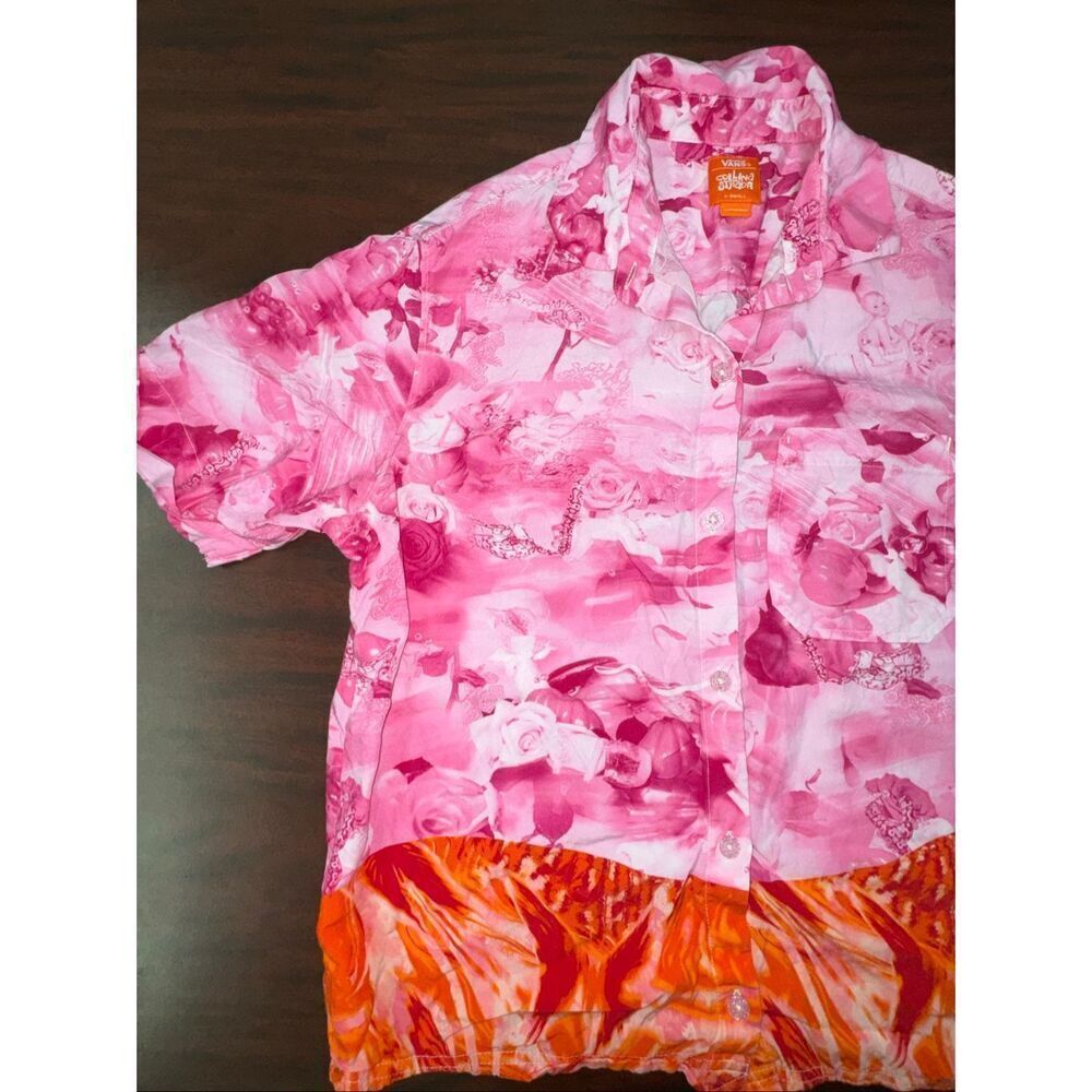 Vans x Collins Strada Floral Button Up Short Sleeve Women’s Tee Size X-Small - Picture 3 of 9